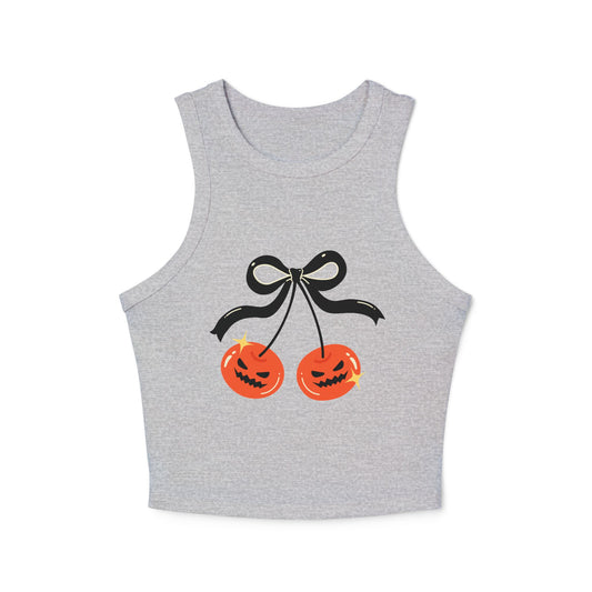 Halloween Jack-o’-Lantern Cherry Racer Tank Top