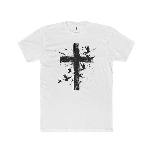 Grunge Cross & Doves T-Shirt — Christian Faith Graphic Tee