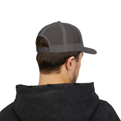 Trucker Cap — "I Can't Afford To Be Here" Embroidered Snapback