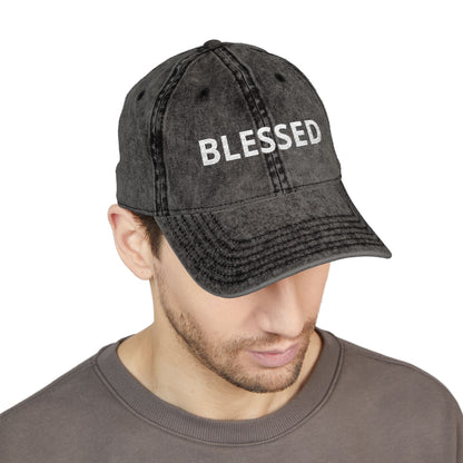 Blessed Vintage Embroidered Cap — Washed Red Baseball Hat