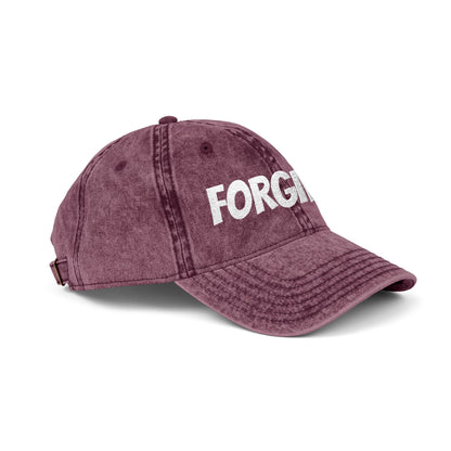 Forgiven Embroidered Vintage Cap — Washed Red Dad Hat