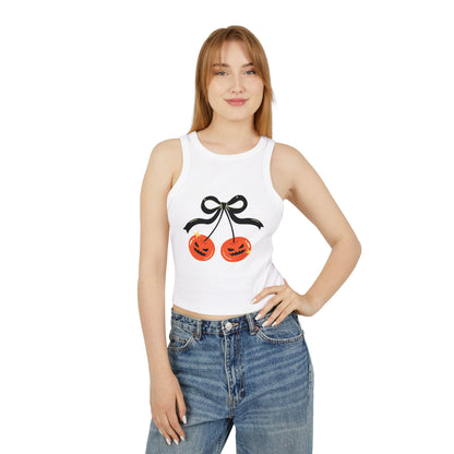 Halloween Jack-o’-Lantern Cherry Racer Tank Top