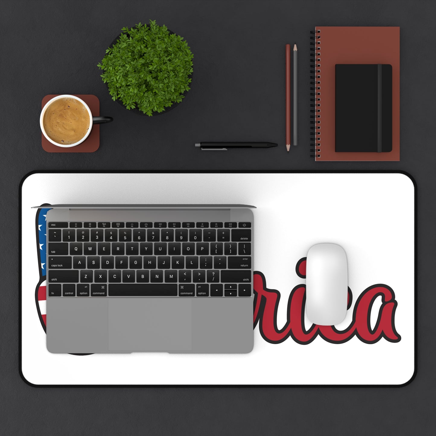 Patriotic ‘Merica Desk Mat – American Flag Peace Sign Mouse Pad