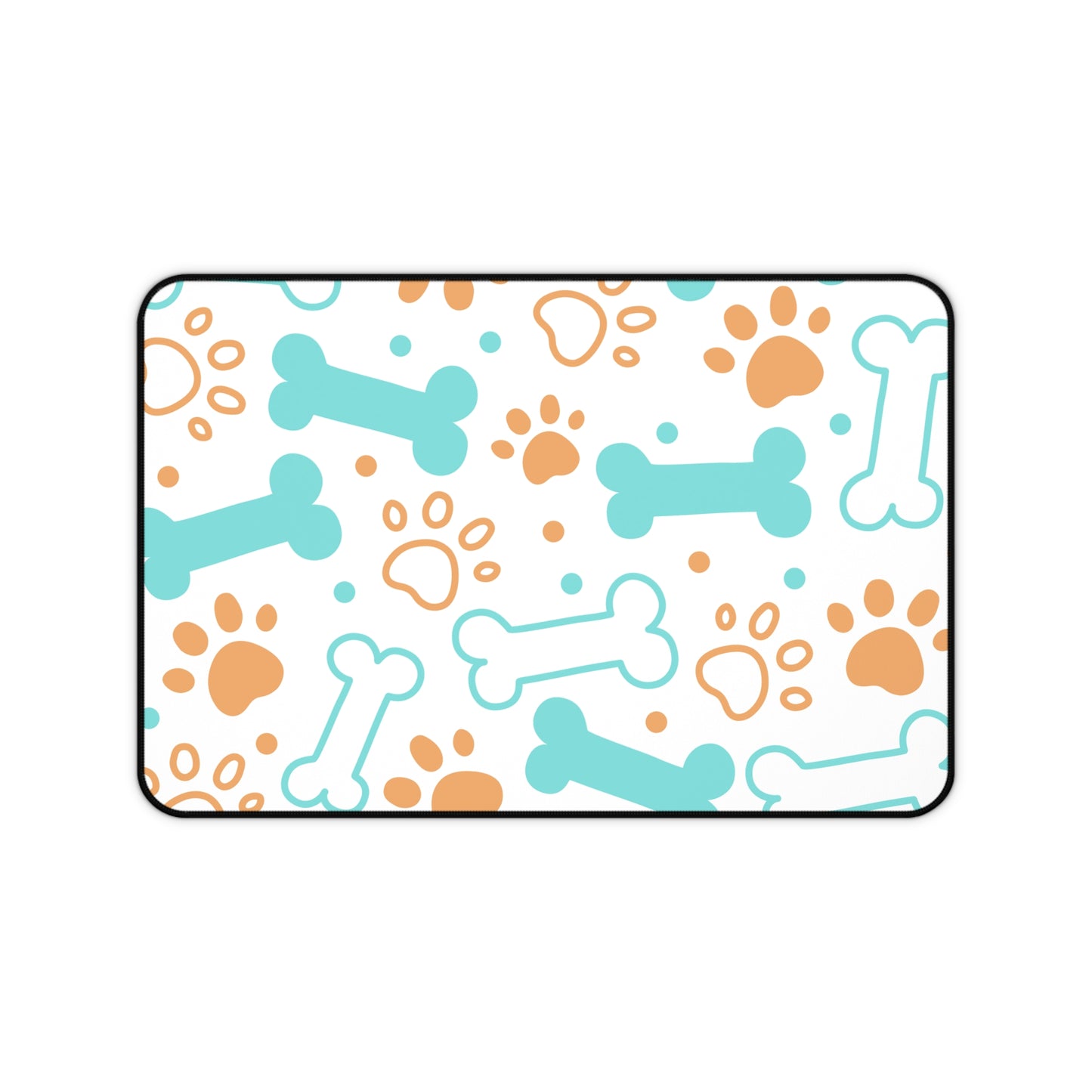 Pet Paw & Bone Desk Mat — Cute Dog Paw Print Mouse Pad