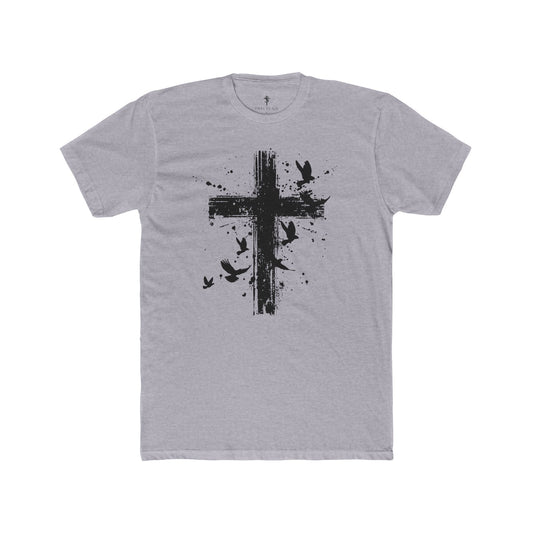 Grunge Cross & Doves T-Shirt — Christian Faith Graphic Tee