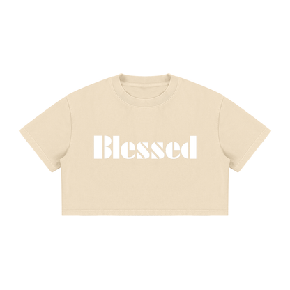 Women's Mineral Wash Cotton Crop T-Shirt
