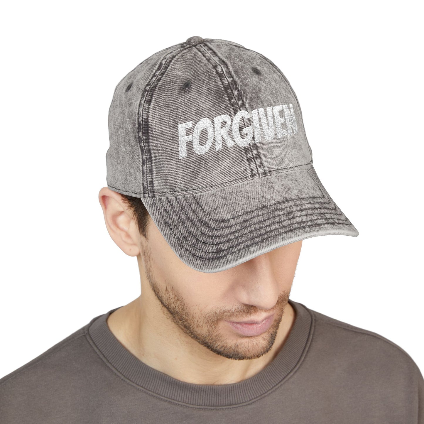 Forgiven Embroidered Vintage Cap — Washed Red Dad Hat