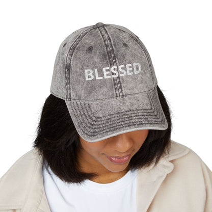 Blessed Vintage Embroidered Cap — Washed Red Baseball Hat