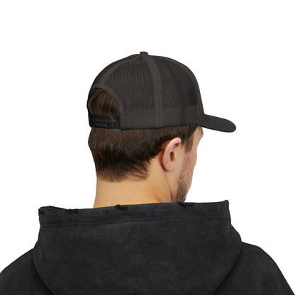 Trucker Cap — "I Can't Afford To Be Here" Embroidered Snapback