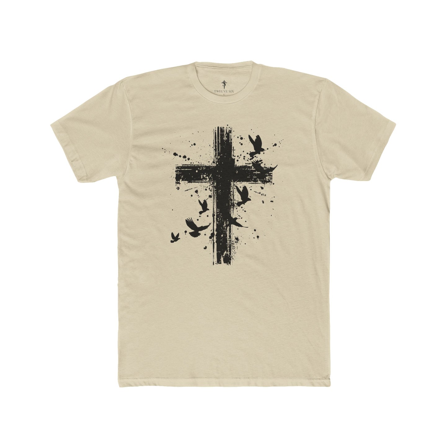 Grunge Cross & Doves T-Shirt — Christian Faith Graphic Tee