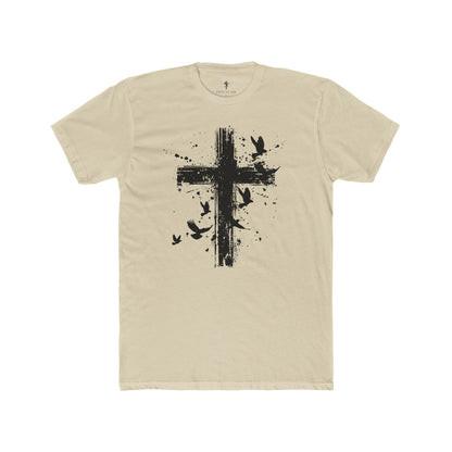 Grunge Cross & Doves T-Shirt — Christian Faith Graphic Tee