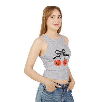 Halloween Jack-o’-Lantern Cherry Racer Tank Top