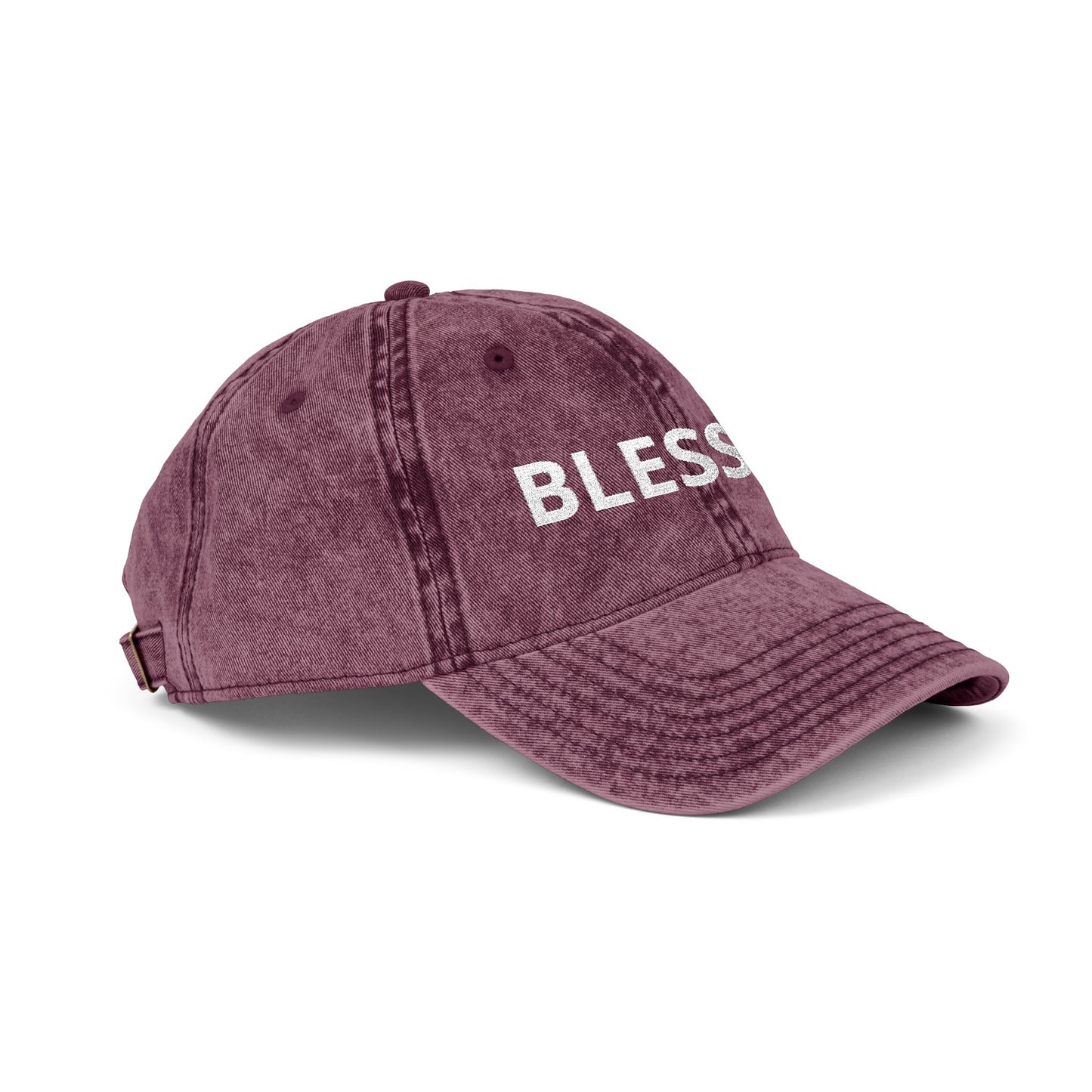 Blessed Vintage Embroidered Cap — Washed Red Baseball Hat