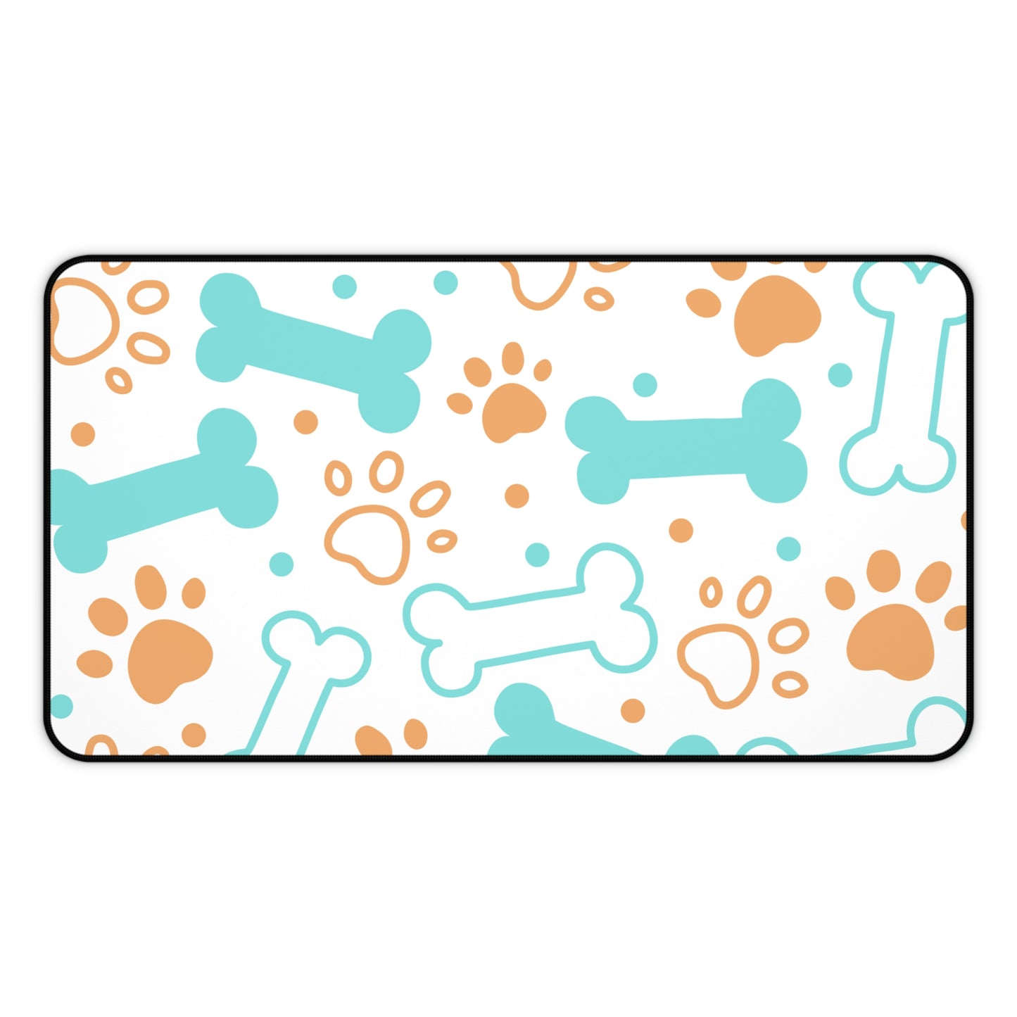 Pet Paw & Bone Desk Mat — Cute Dog Paw Print Mouse Pad