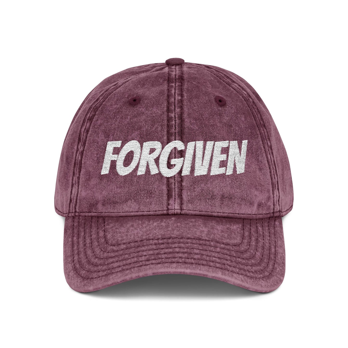 Forgiven Embroidered Vintage Cap — Washed Red Dad Hat