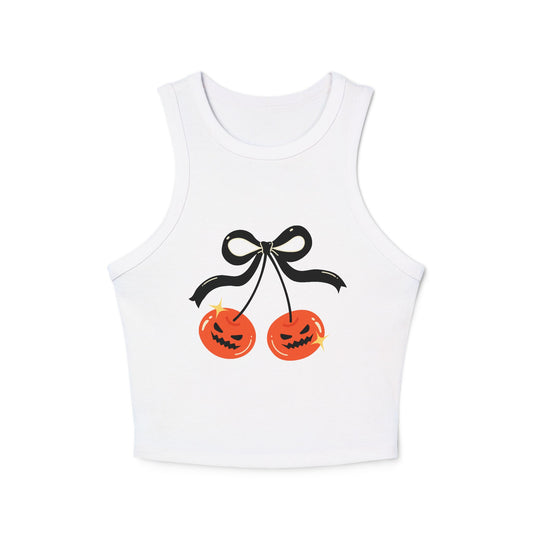 Halloween Jack-o’-Lantern Cherry Racer Tank Top