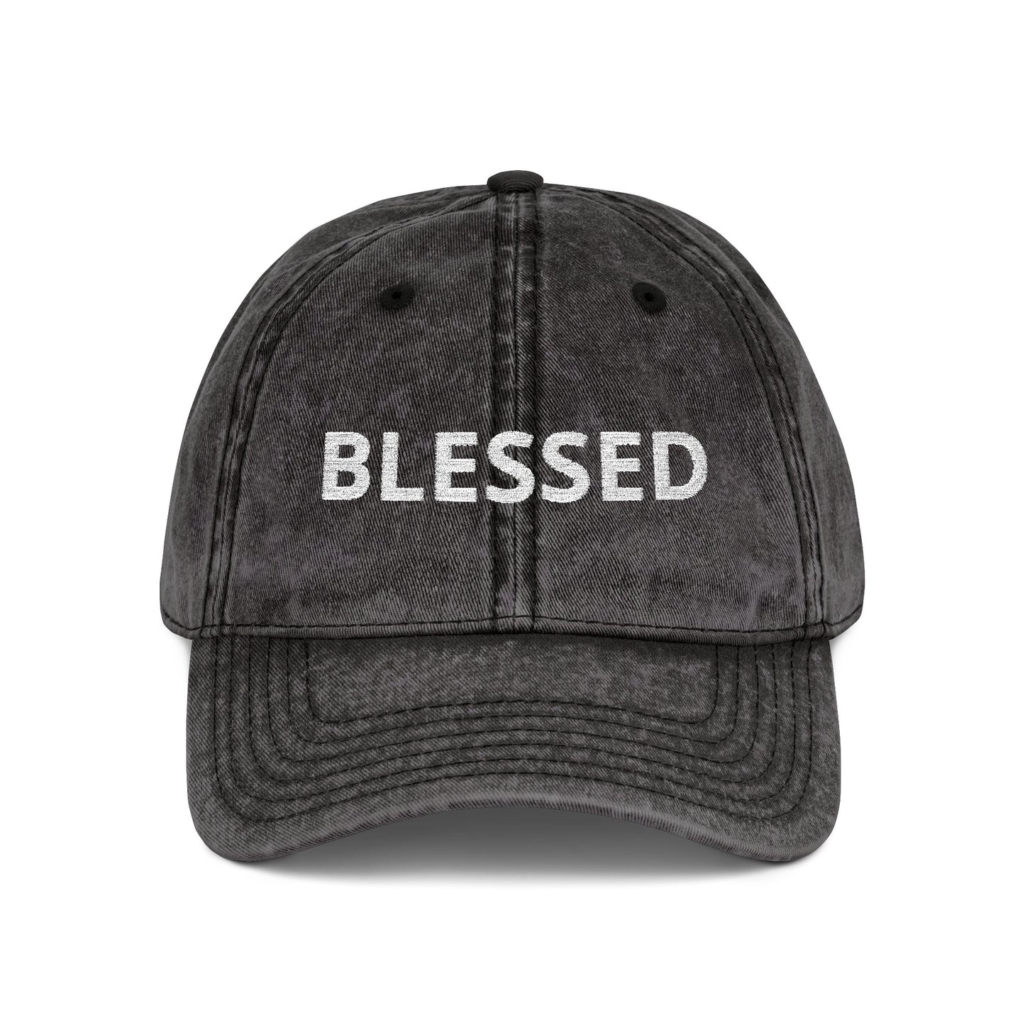 Blessed Vintage Embroidered Cap — Washed Red Baseball Hat