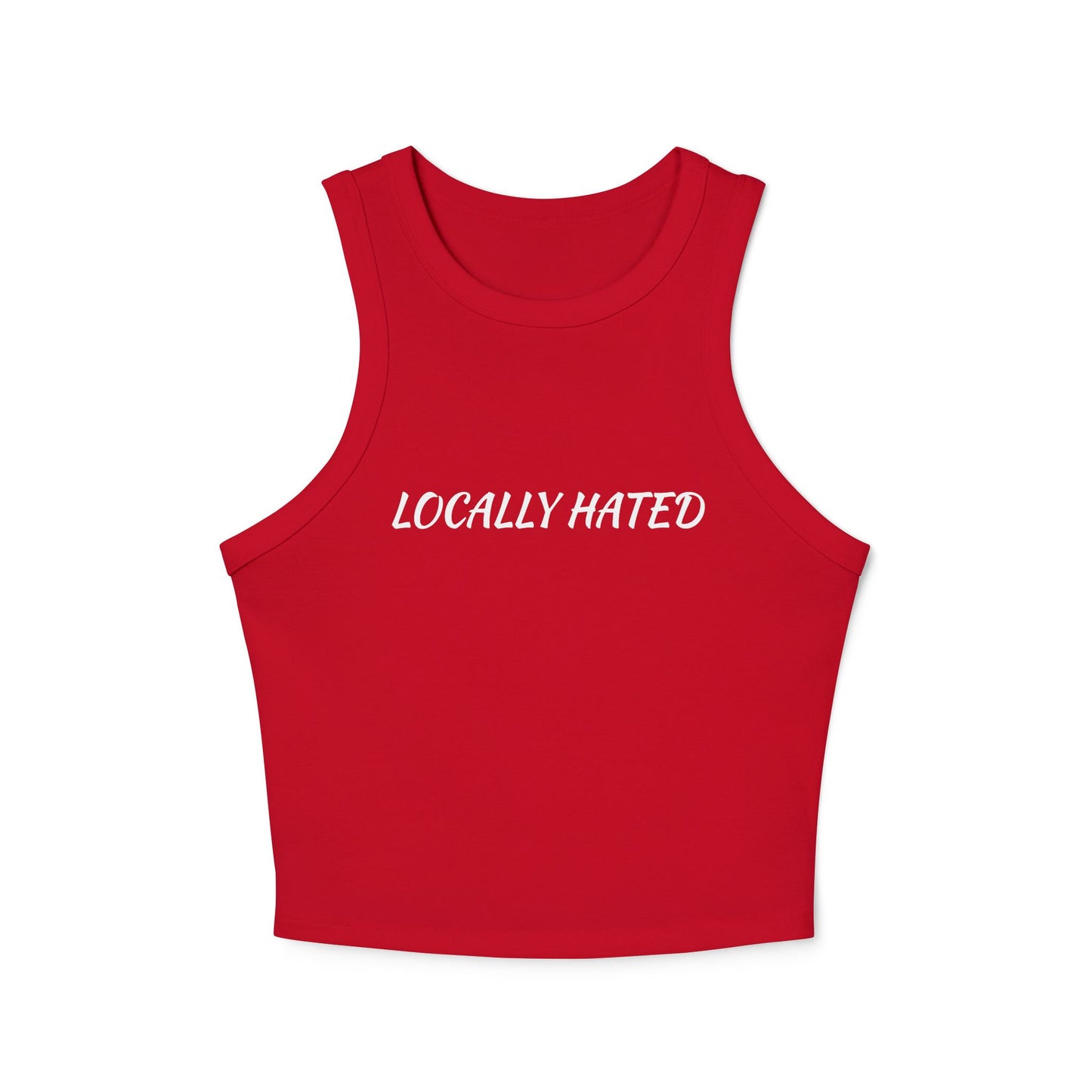 Locally Hated Racer Tank Top — Women's Micro Rib Cropped Tank