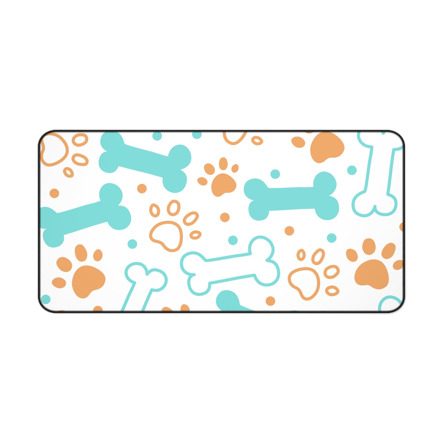 Pet Paw & Bone Desk Mat — Cute Dog Paw Print Mouse Pad