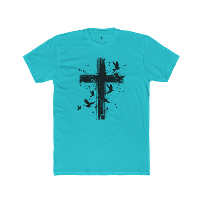 Grunge Cross & Doves T-Shirt — Christian Faith Graphic Tee