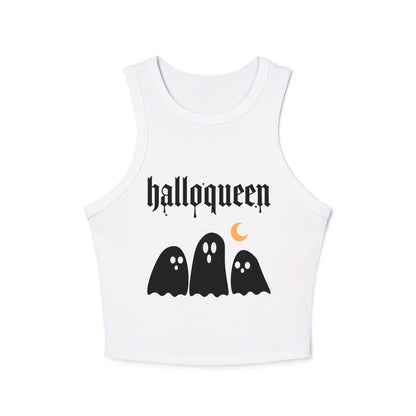 Halloqueen Racer Tank Top — Cute Gothic Ghosts Halloween Crop