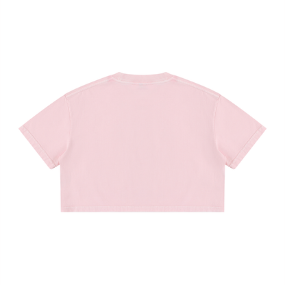 Women's Mineral Wash Cotton Crop T-Shirt