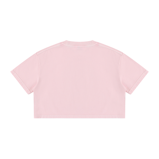 Women's Mineral Wash Cotton Crop T-Shirt