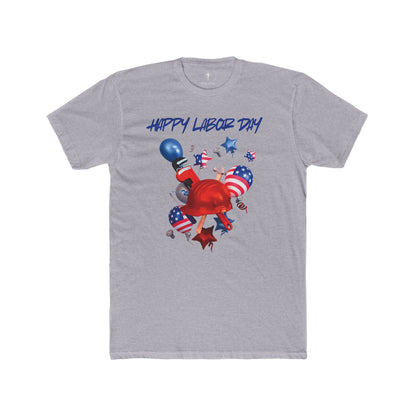 Labor Day Graphic Tee – “Happy Labor Day” Patriotic Helmet & Balloon Design