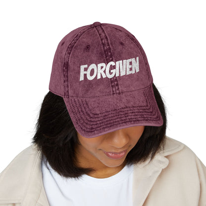 Forgiven Embroidered Vintage Cap — Washed Red Dad Hat