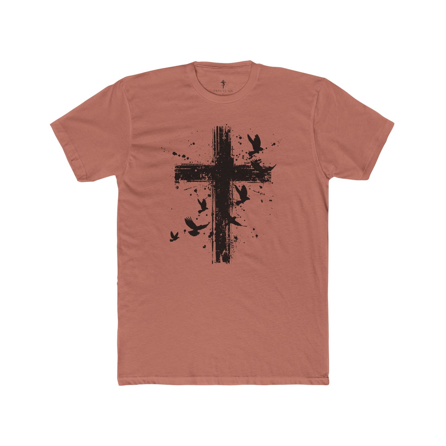 Grunge Cross & Doves T-Shirt — Christian Faith Graphic Tee