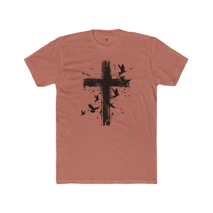 Grunge Cross & Doves T-Shirt — Christian Faith Graphic Tee
