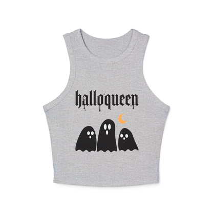Halloqueen Racer Tank Top — Cute Gothic Ghosts Halloween Crop