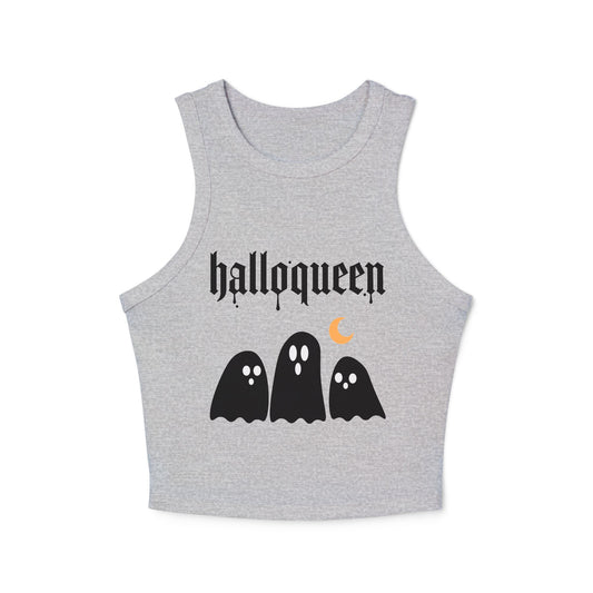 Halloqueen Racer Tank Top — Cute Gothic Ghosts Halloween Crop