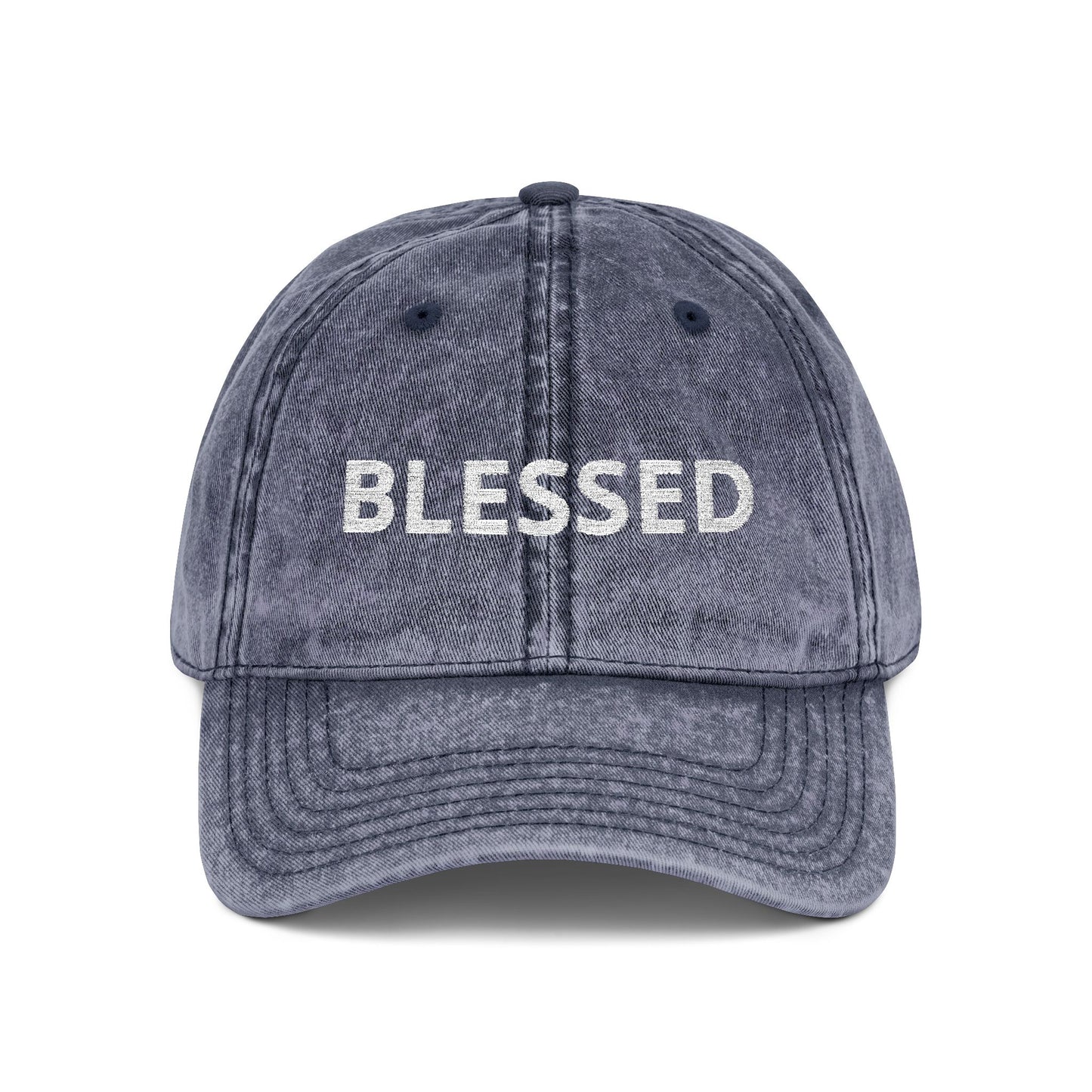 Blessed Vintage Embroidered Cap — Washed Red Baseball Hat