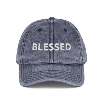 Blessed Vintage Embroidered Cap — Washed Red Baseball Hat