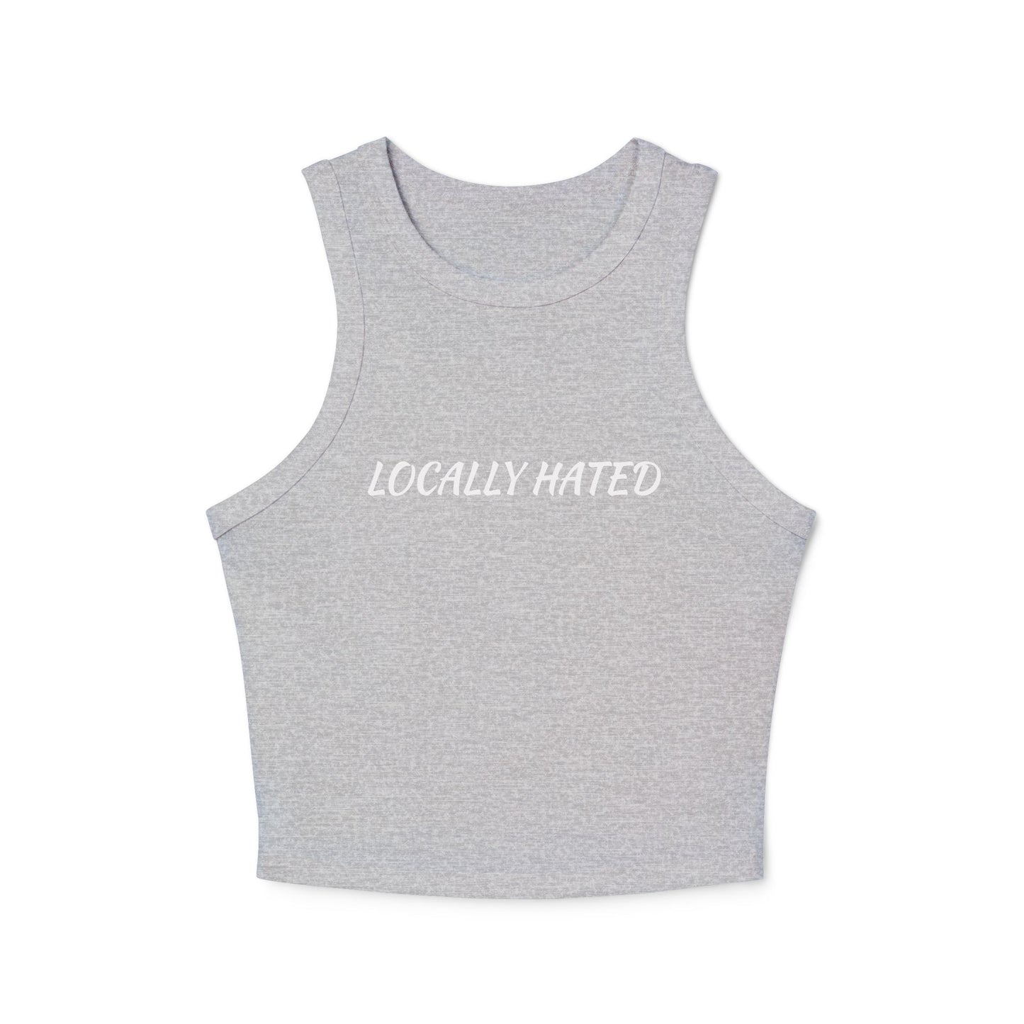 Locally Hated Racer Tank Top — Women's Micro Rib Cropped Tank