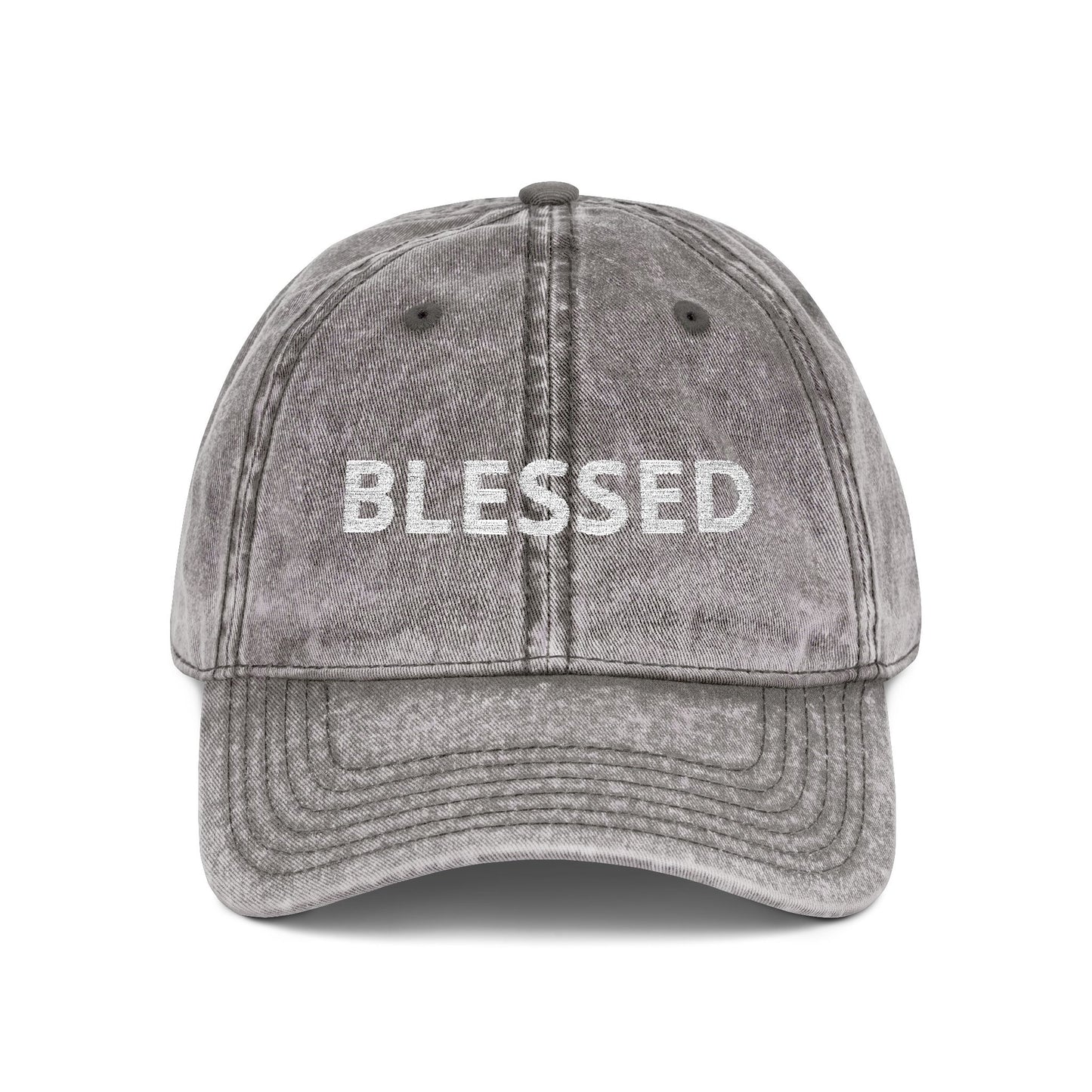 Blessed Vintage Embroidered Cap — Washed Red Baseball Hat