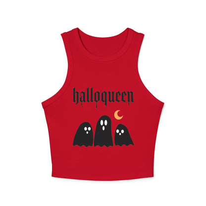 Halloqueen Racer Tank Top — Cute Gothic Ghosts Halloween Crop