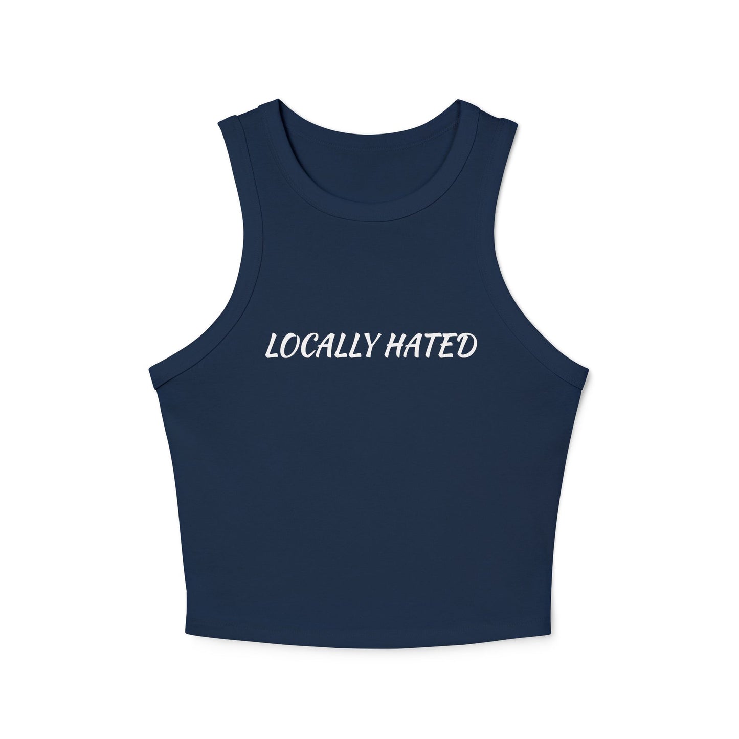 Locally Hated Racer Tank Top — Women's Micro Rib Cropped Tank