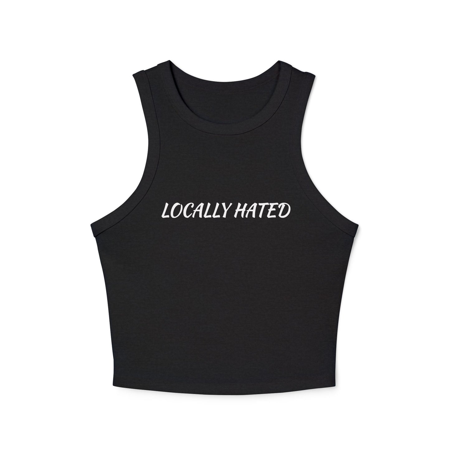 Locally Hated Racer Tank Top — Women's Micro Rib Cropped Tank
