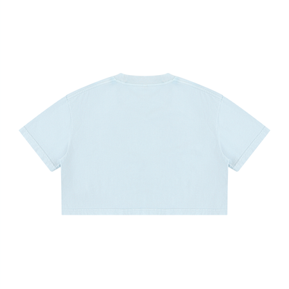 Women's Mineral Wash Cotton Crop T-Shirt