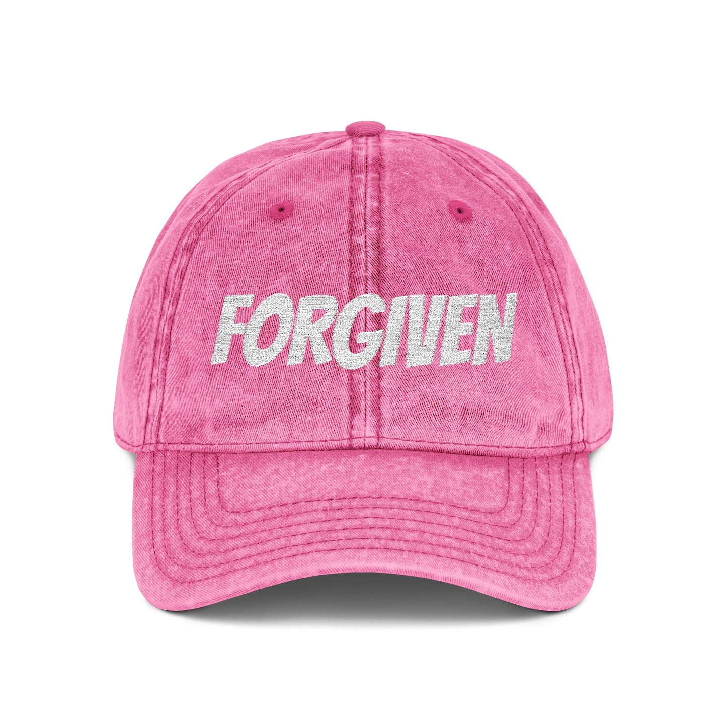 Forgiven Embroidered Vintage Cap — Washed Red Dad Hat