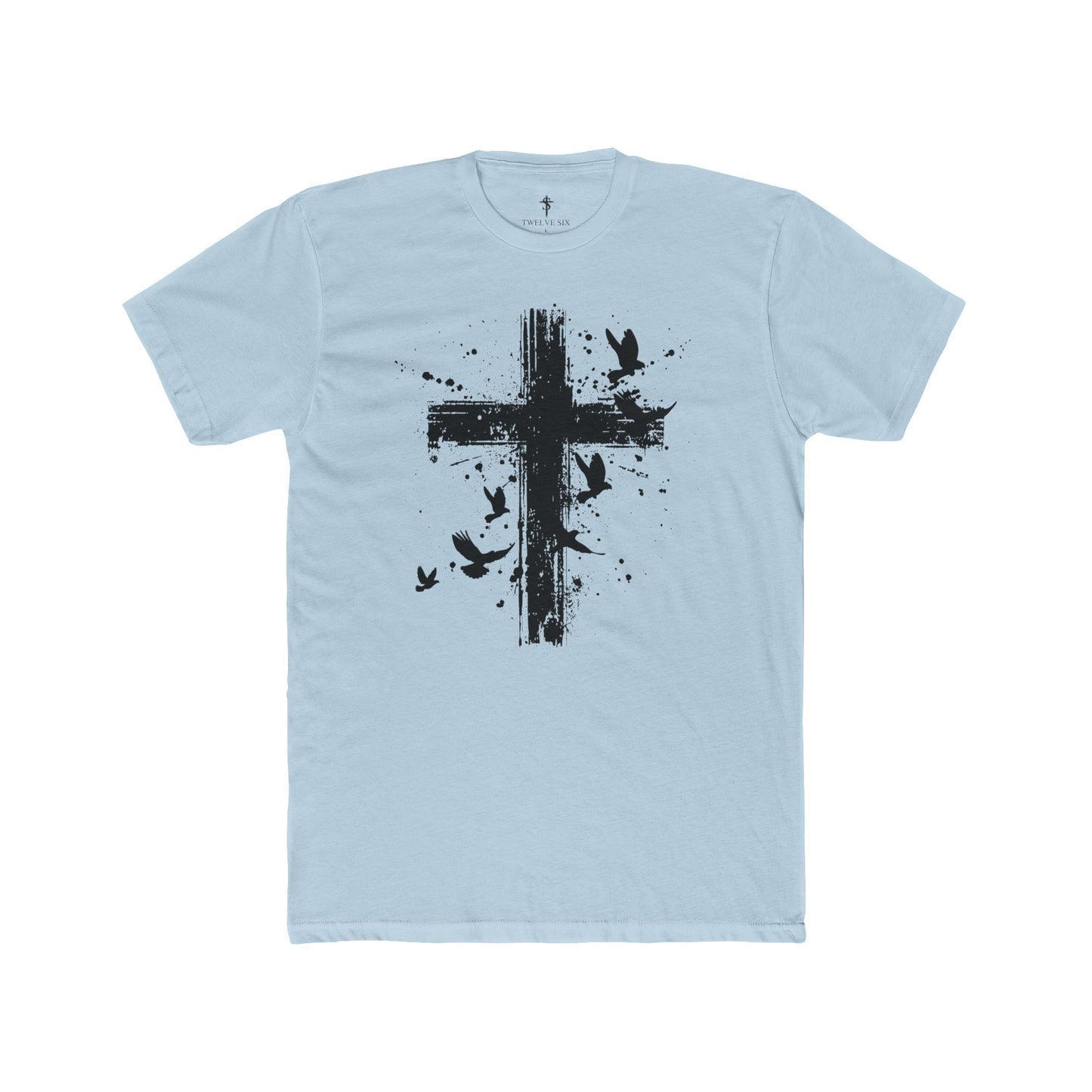 Grunge Cross & Doves T-Shirt — Christian Faith Graphic Tee