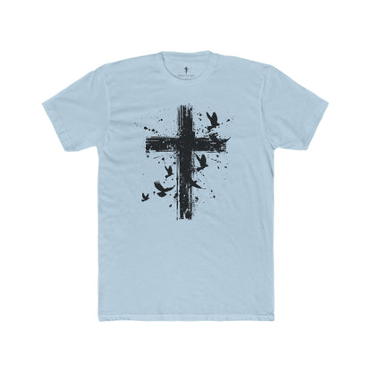 Grunge Cross & Doves T-Shirt — Christian Faith Graphic Tee