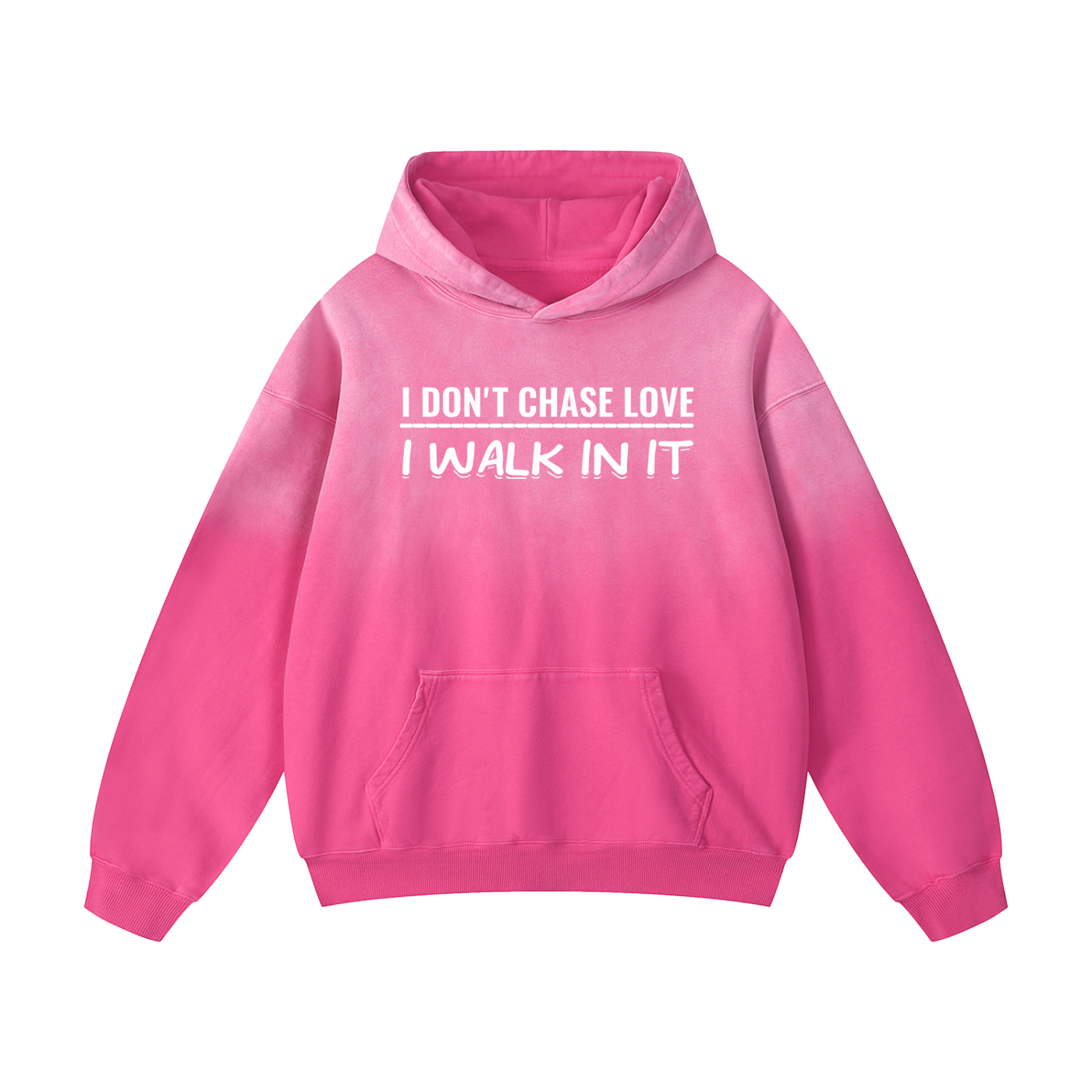 I Don't Chase Love - Heavyweight Sun Faded Oversized Hoodie