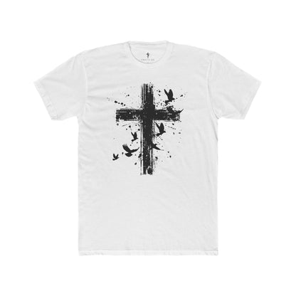 Grunge Cross & Doves T-Shirt — Christian Faith Graphic Tee