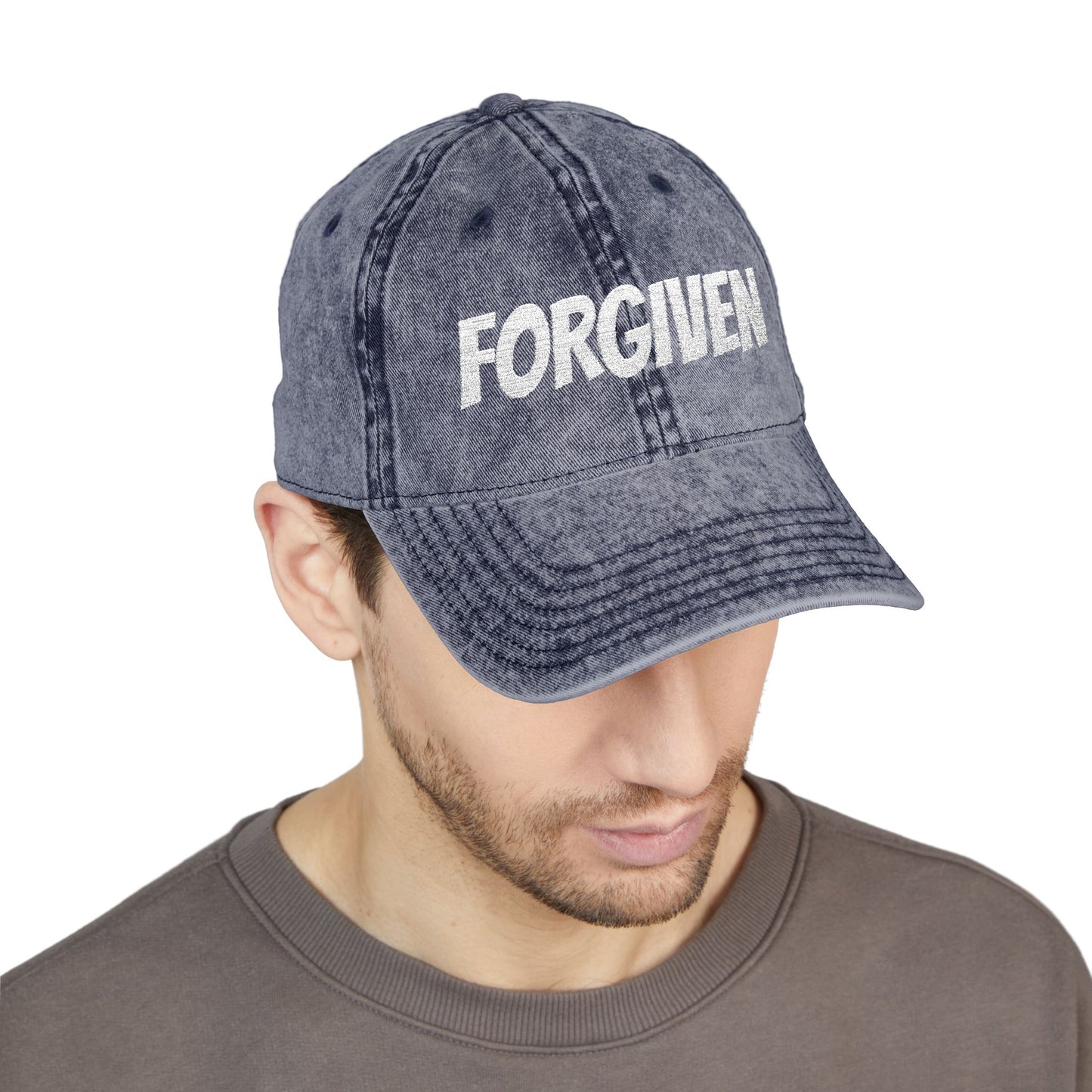 Forgiven Embroidered Vintage Cap — Washed Red Dad Hat