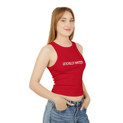 Locally Hated Racer Tank Top — Women's Micro Rib Cropped Tank