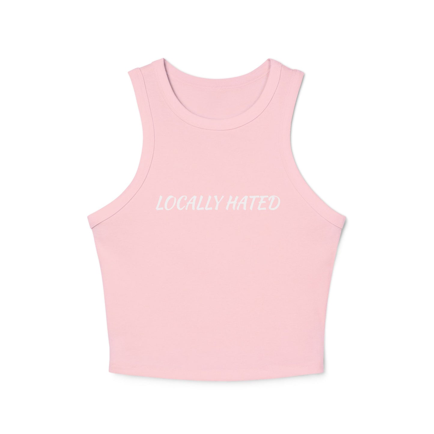 Locally Hated Racer Tank Top — Women's Micro Rib Cropped Tank