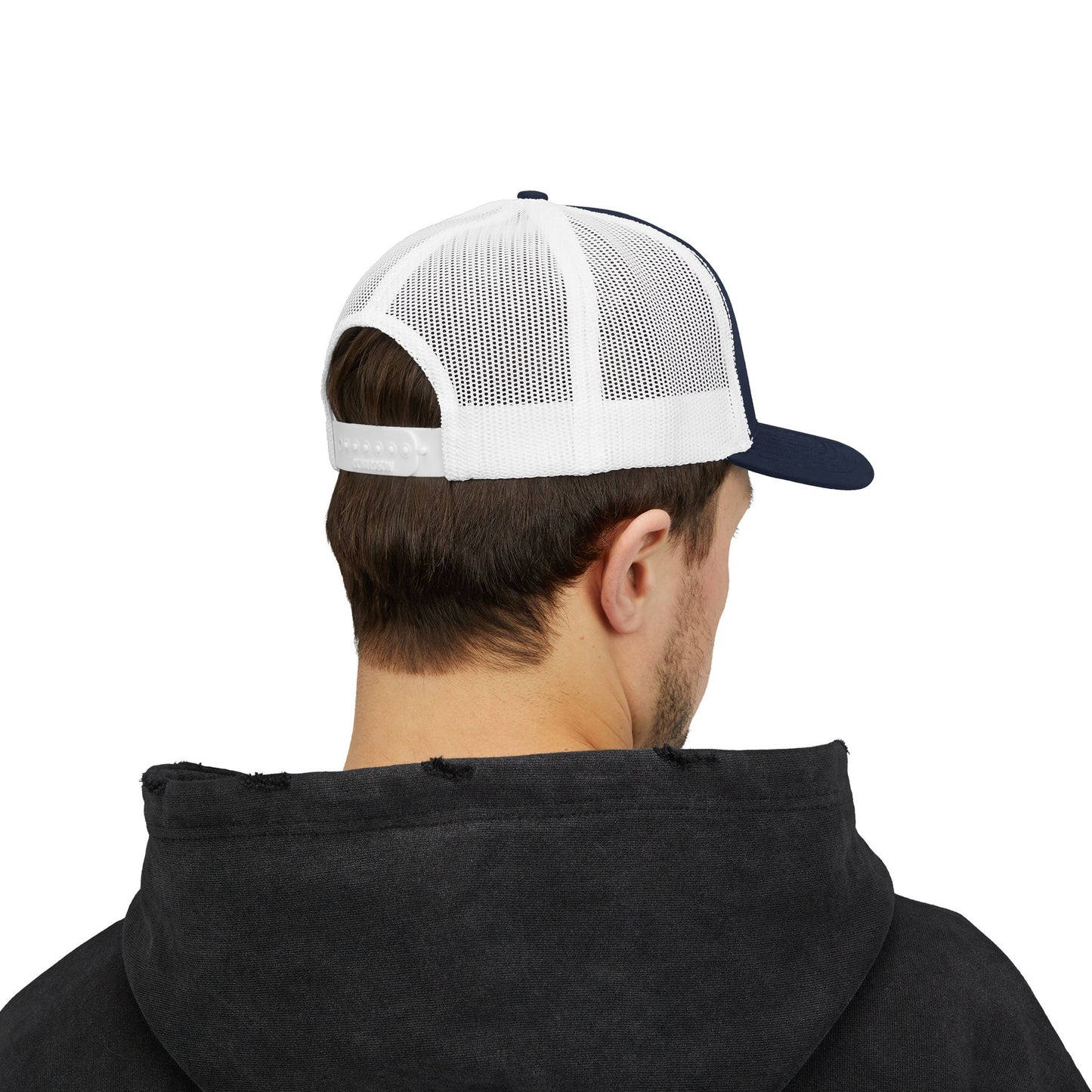 Trucker Cap — "I Can't Afford To Be Here" Embroidered Snapback